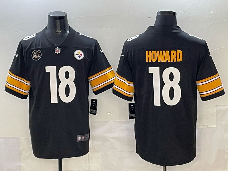 Men Pittsburgh Steelers 18 Howard Black Nike 2025 Limited NFL Jersey style 03